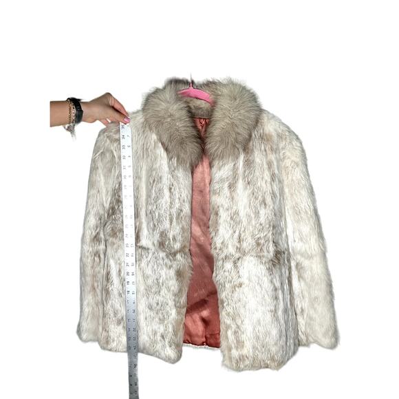Vintage Genuine Rabbit Fur Plush Jacket Made in Korea Size S